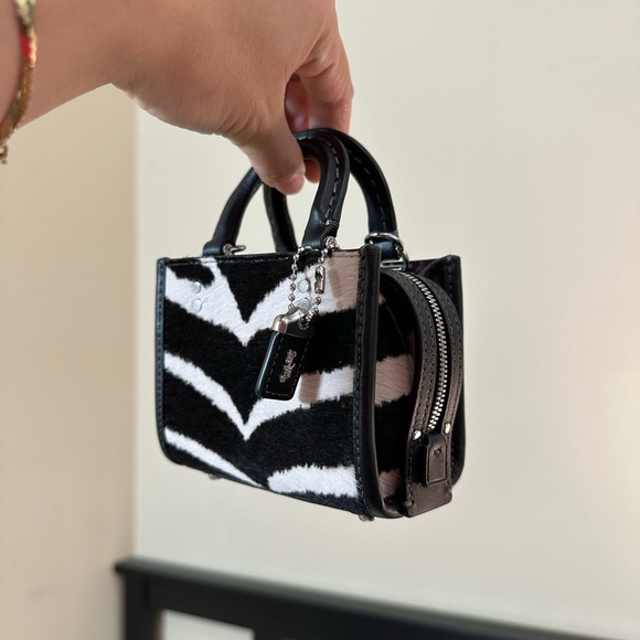 **SOLD** NWT Coach Rogue Bag 12 In Haircalf With Zebra Print (Micro Bag) - Picture 3 of 12